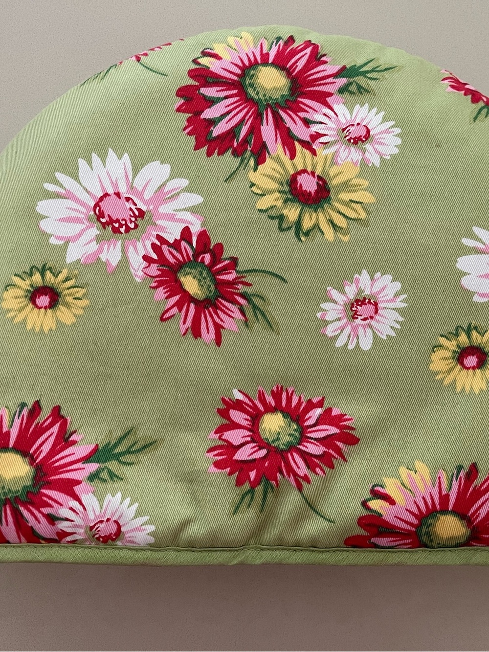 Floral Green Decorative Cushion Cover - Pink & Yellow Flower Print